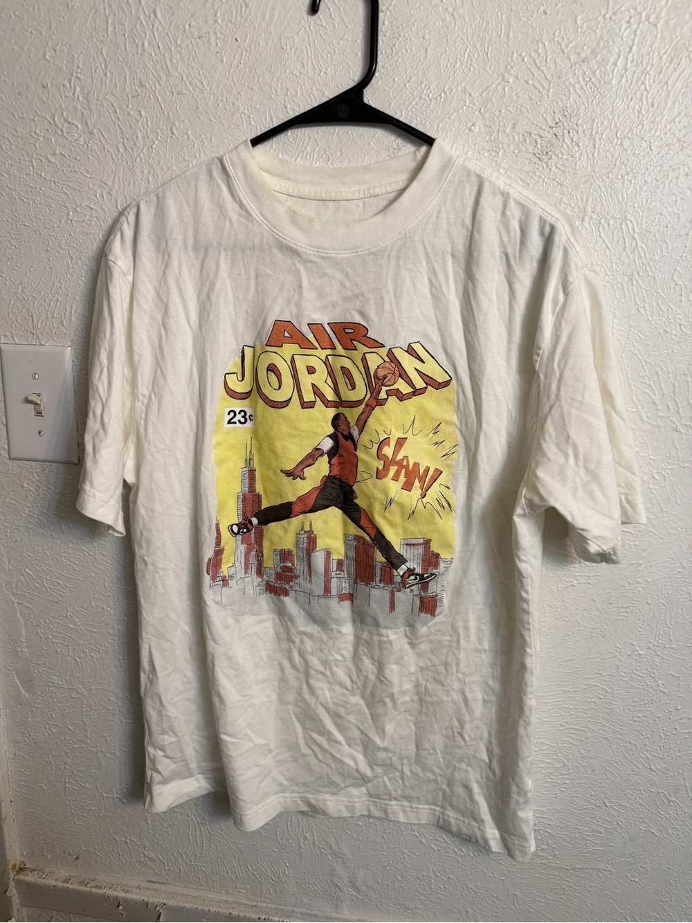Jordan Comic Graphic Crewneck T-Shirt - White/Yellow